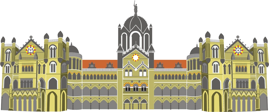 Illustration of Chhatrapati Shivaji Maharaj Terminus (CSMT), Mumbai